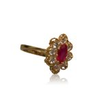 9CT GOLD AND GEM SET DRESS RING