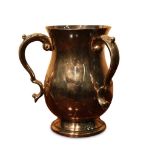 ENGLISH PEWTER THREE HANDLED CUP