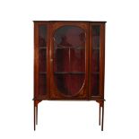 EDWARDIAN INLAID MAHOGANY DISPLAY CABINET