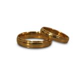 TWO 9CT GOLD WEDDING BANDS