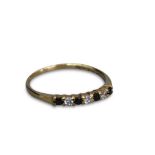 9 CT GOLD SAPHIRE AND GEMSET HALF ETERNITY RING