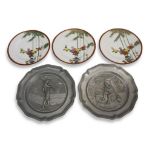 PAIR OF PEWTER PLATES