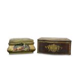 TWO VICTORIAN BISCUIT TINS