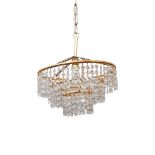 PAIR OF CUT GLASS DROPLET CEILING LIGHTS