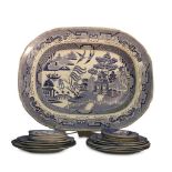 COLLECTION OF WILLOW PATTERN POTTERY