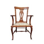 EDWARDIAN CARVER ELBOW CHAIR