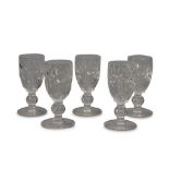 SET OF FIVE WATERFORD CUT CRYSTAL LIQUEURS