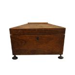 VICTORIAN ROSEWOOD INLAID TEA CADDY