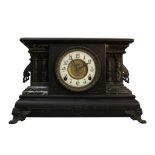 VICTORIAN EBON CASED MANTLE CLOCK