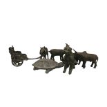 COLLECTION OF CAST METAL ANIMALS