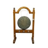 HEAVY BRASS GONG ON STAND