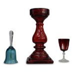 RUBY GLASS CANDLESTICK