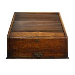 EDWARDIAN SLOPE FRONT TAMBOUR STATIONARY BOX