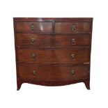 GEORGIAN BOW FRONT CHEST OF DRAWERS