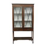 EDWARDIAN INLAID MAHOGANY CHINA CABINET