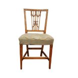SET FOUR CARVED MAHOGANY DINING CHAIRS