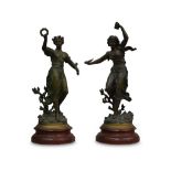 PAIR OF SPELTER FIGURES