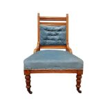 EDWARDIAN OAK DRAWING ROOM CHAIR