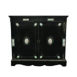 19TH CENTURY STYLE EBONISED CABINET