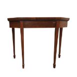 EDWARDIAN INLAID MAHOGANY CARD TABLE