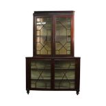 EARLY VICTORIAN MAHOGANY CORNER BOOKCASE