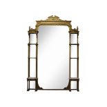 VERY LARGE VICTORIAN GILTWOOD OVERMANTLE MIRROR