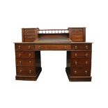 LATE VICTORIAN MAHOGANY PEDESTAL DESK