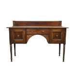 LATE GEORGE III MAHOGANY GALLERY BACK SIDEBOARD