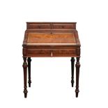 VICTORIAN WALNUT SLOPE FRONT WRITING TABLE