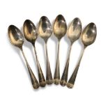 SET OF SIX SHEFFIELD SILVER TEASPOONS