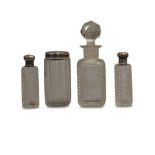 PAIR OF SILVER TOPPED PERFUME BOTTLES