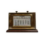 EDWARDIAN BRASS MOUNTED DESK CALENDAR