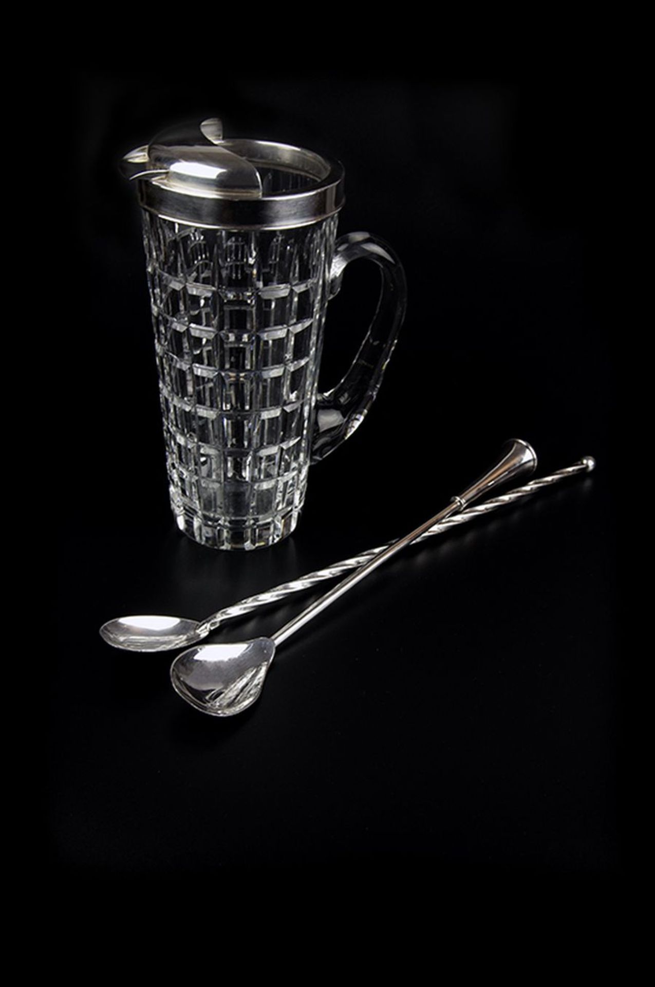 Bar item with two spoons - Cut-crystal circled in silver Spoons in silver Cartier [...]