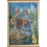 Pedro Creixamas Pico (1893-1965) - Couple of Musicians Signed (lower left) Oil on [...]