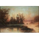 Albert Bredow (1828-1899) - Winter scenery at sunset Signed ‘A. Bredow’ Oil on [...]