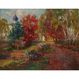 Georgy Alexandrovich LAPCHINE (1885-1950) - Russian church in an autumn [...]