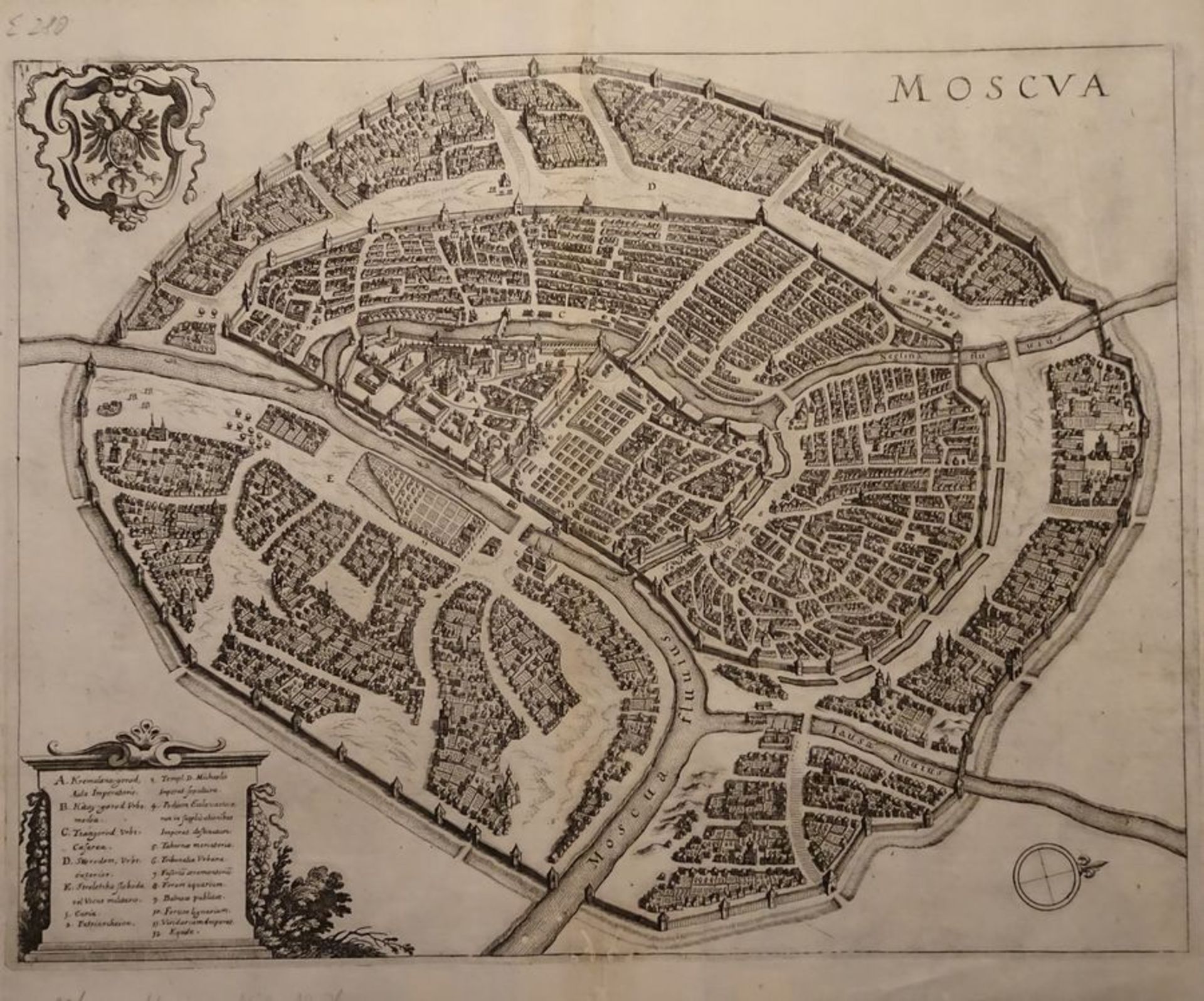 Unknown Artist Map of Moscow Engraving on paper, Engraved copy of the map of Gerard [...]