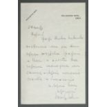 Vasily Vasilyevich Vyrubov (1879-1963). Autograph. Letter from V.V. Vyrubov to Count [...]