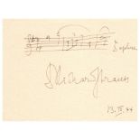 Richard STRAUSS. 1864-1949. German composer and conductor. - Signed and autographed [...]