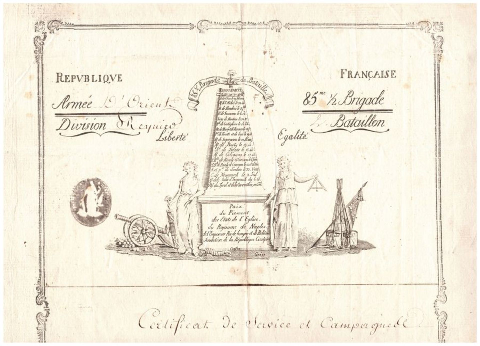 [ARMY of ORIENT]. Jacques-François (Abdallah) MENOU de Boussay. 1750-1810. - [...]