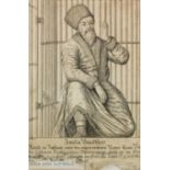 Portrait de Pougatchev dans la captivité. Gravure by HILLERS, circa 1780. 24,1 х [...]