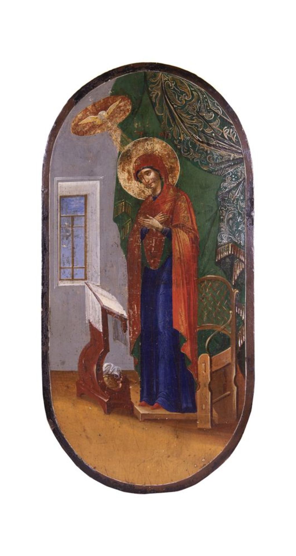 Annunciation - Tempera on wood, Moscow school, End XVIII / beginning XIX [...]