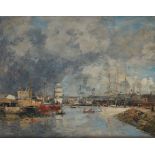 EUGÈNE BOUDIN (1824 - 1898) - View on the Port of Dieppe Signed ‘E. Boudin’ [...]