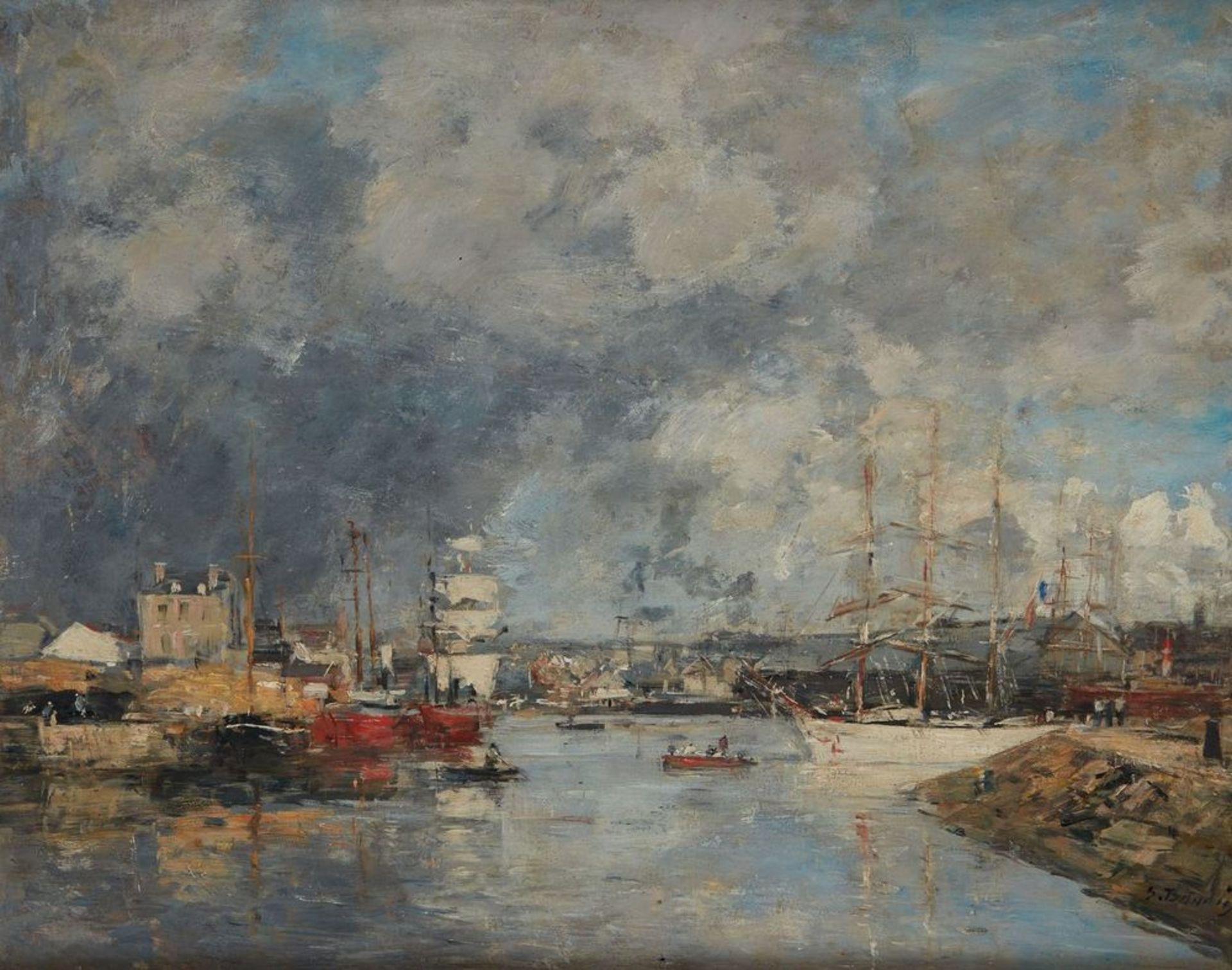 EUGÈNE BOUDIN (1824 - 1898) - View on the Port of Dieppe Signed ‘E. Boudin’ [...]