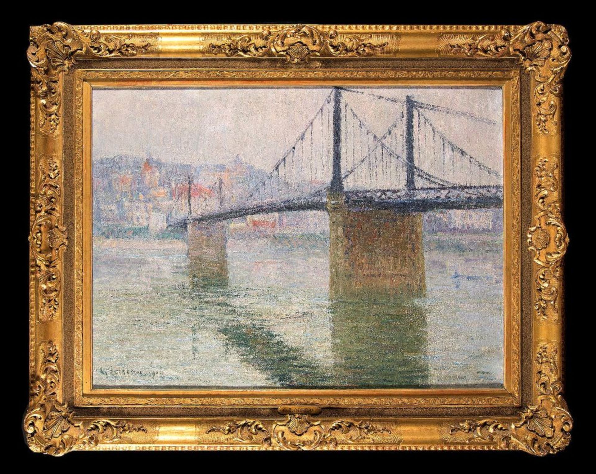 Gustave LOISEAU (1865-1935) - Le Pont suspendu de Triel sur Seine Signed [...] - Bild 2 aus 2