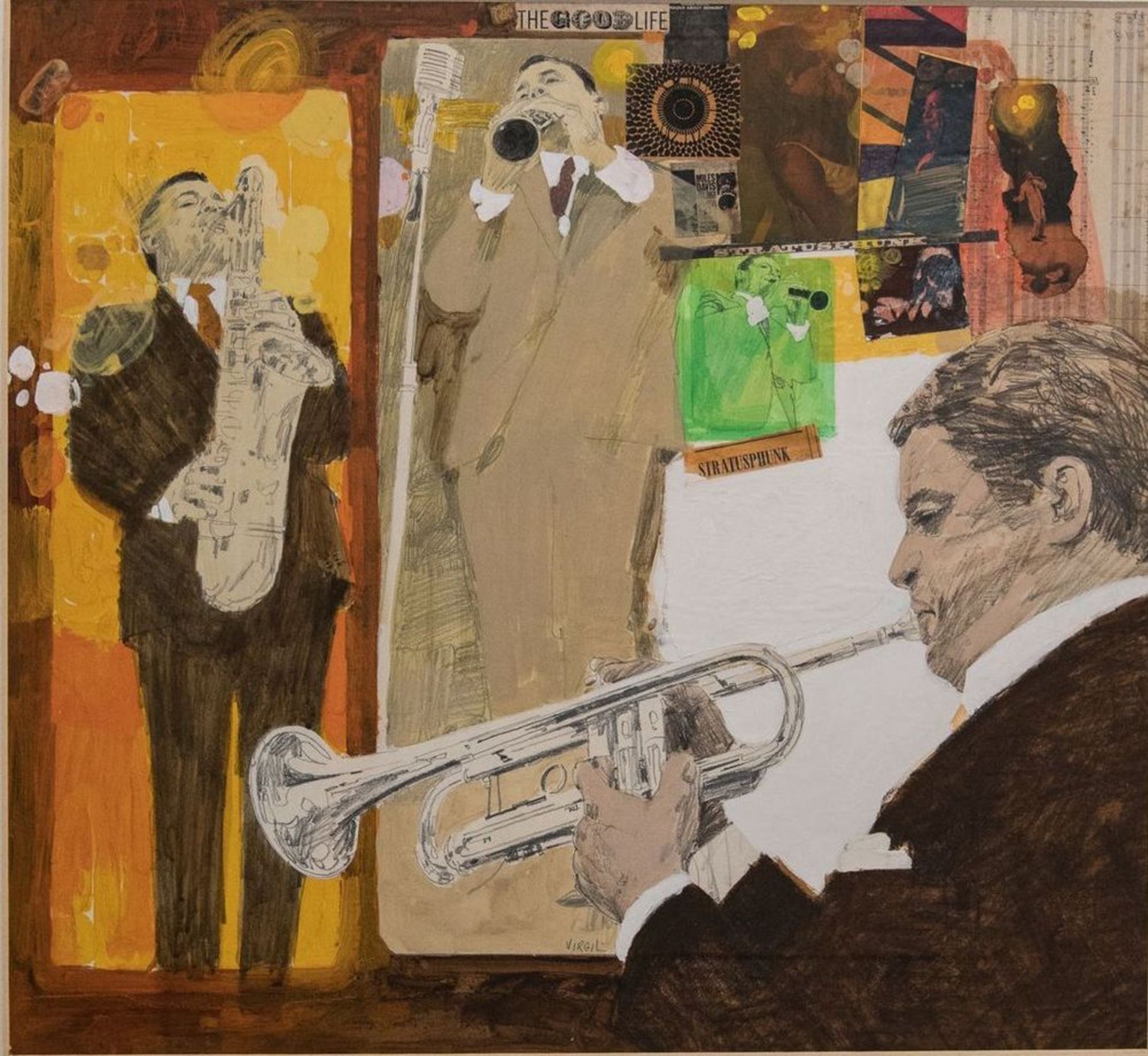 Andy Virgil (XX) - Maynard Ferguson, circa 1960s Pencil and gouache on board 61x55,8 [...]