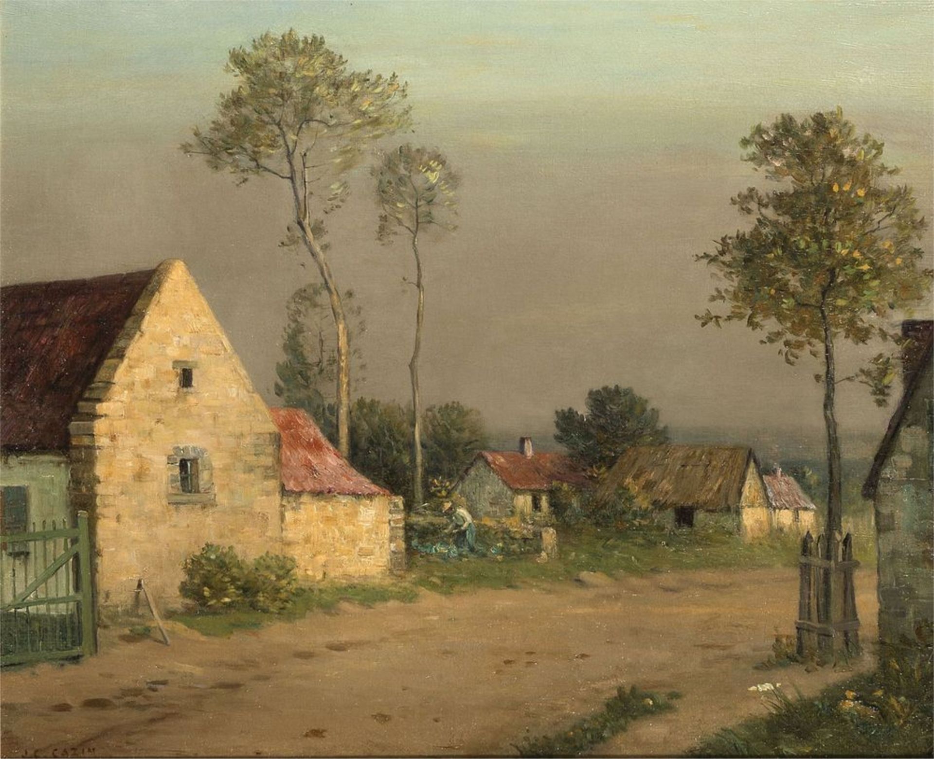 JEAN-CHARLES CAZIN (1840-1901) - The Waning Light Signed ‘J.Cazin’ (lower left) [...]