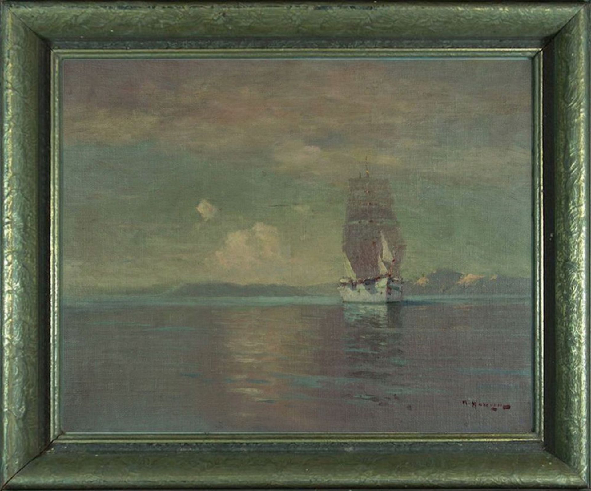 Alexey HANZEN (1876 - 1937) - Sailing ship, circa 1910-1920 signed (lower right) Oil [...] - Bild 3 aus 3