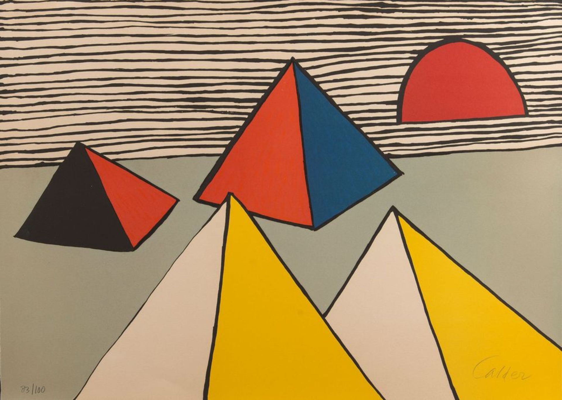 Alexander CALDER (1898- 1976) - Pyramids at Dawn Signed in pencil (lower right) and [...]