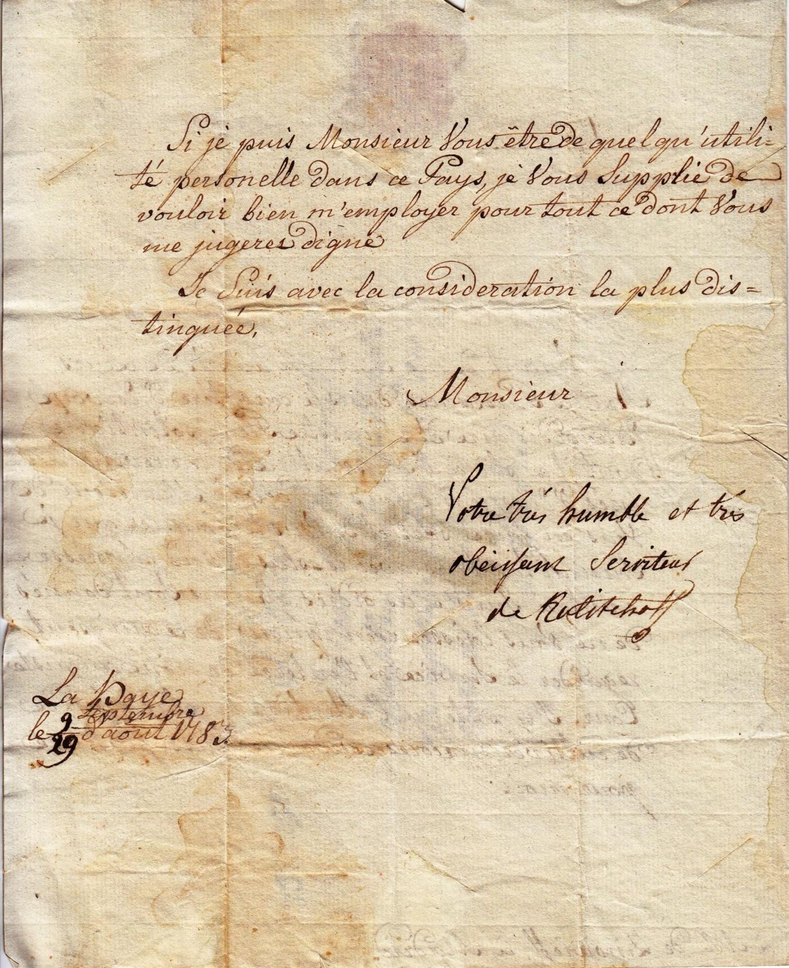 Stepan Stepanovich Zinovyev (1740-1794) Archive Correspondence letters (61) with [...] - Bild 109 aus 136